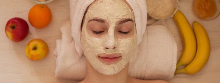 Girl wearing a rejuvenating mask on her face